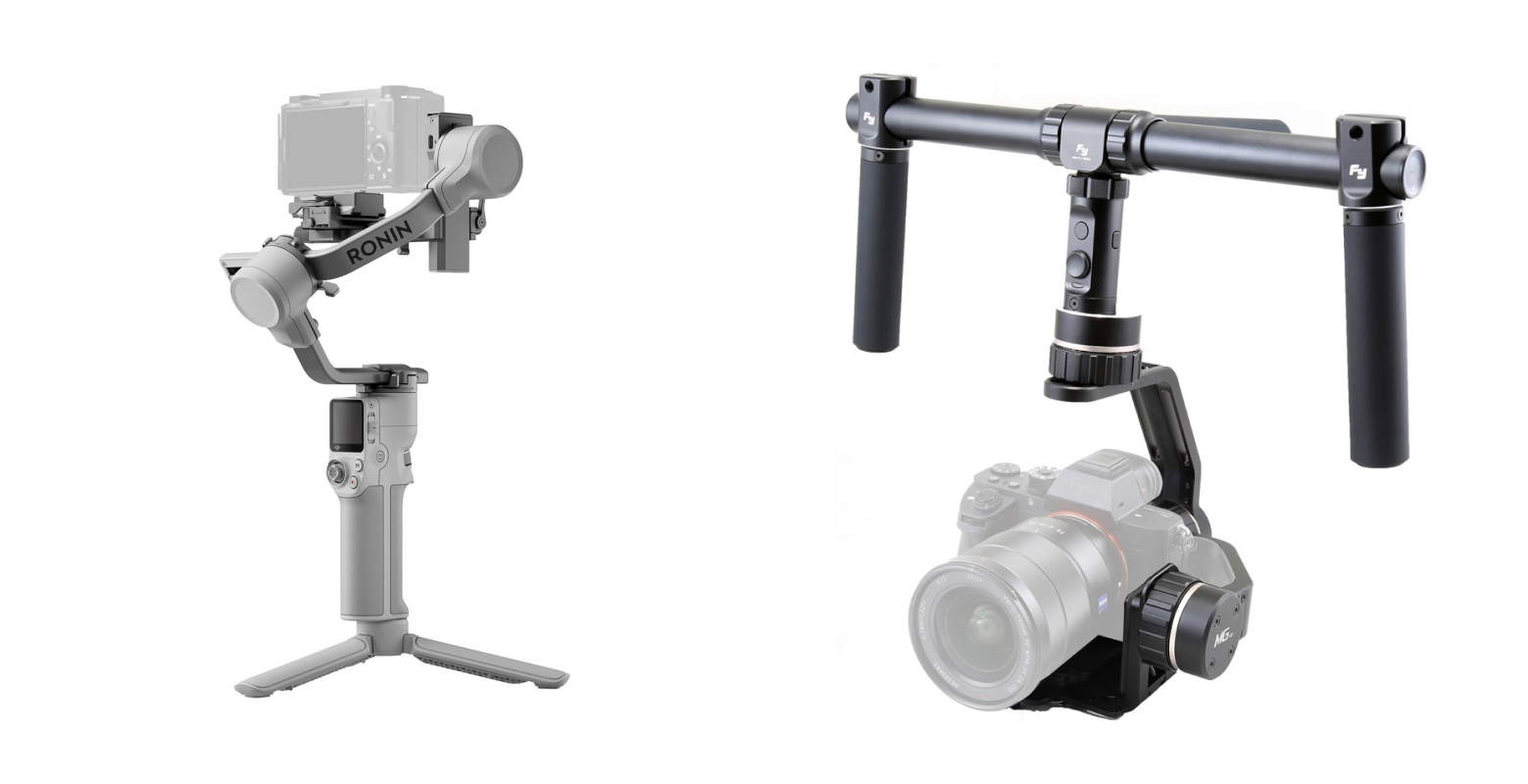Image with showing two different types of camera gimbals