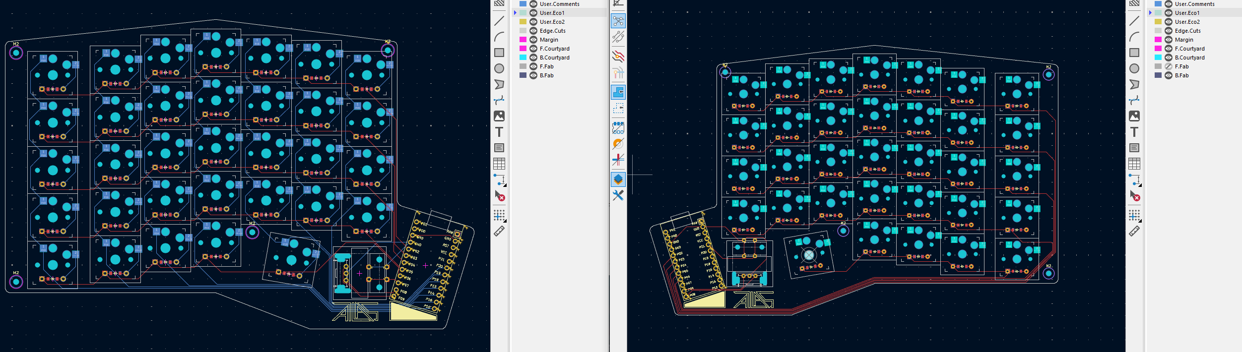 photo of both sides of my pcb