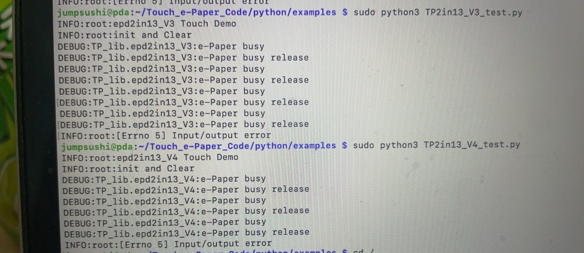 code i was running