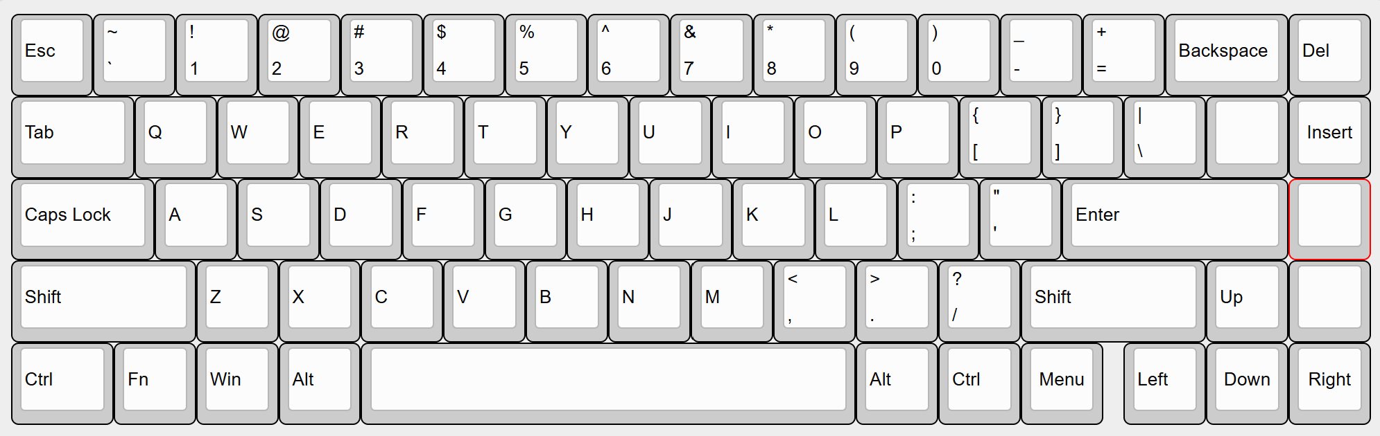 Initial keyboard layout