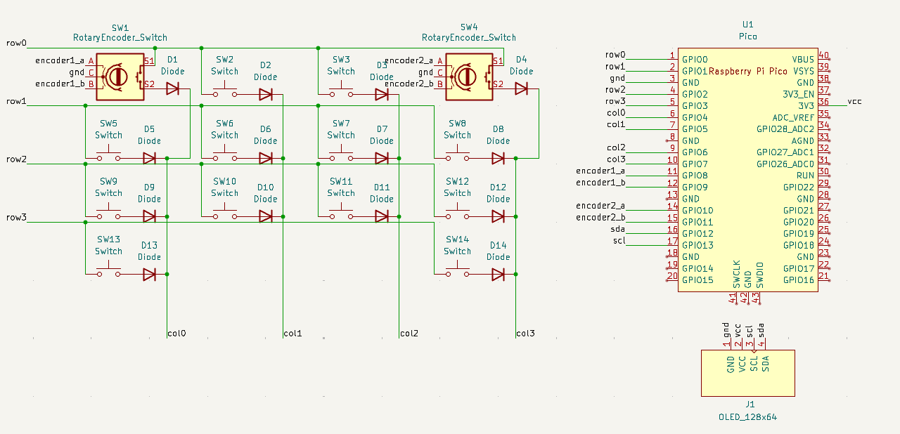 schematic image with keyboard matrix